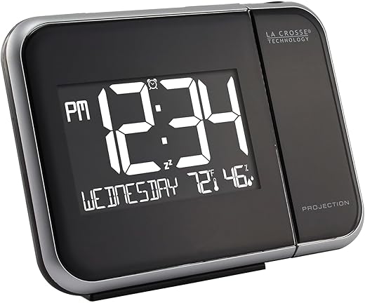 La Crosse Technology Projection Alarm Clock with Indoor Temperature and Humidity (616-1412)