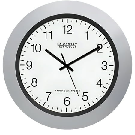 La Crosse Technology Silver Atomic Analog 10 Inch Wall Clock