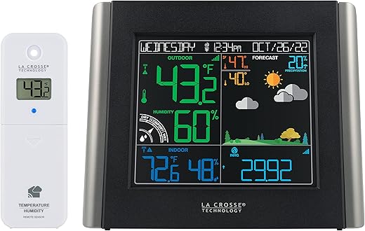 La Crosse Technology V11-TH Color Wireless WiFi Weather Station…