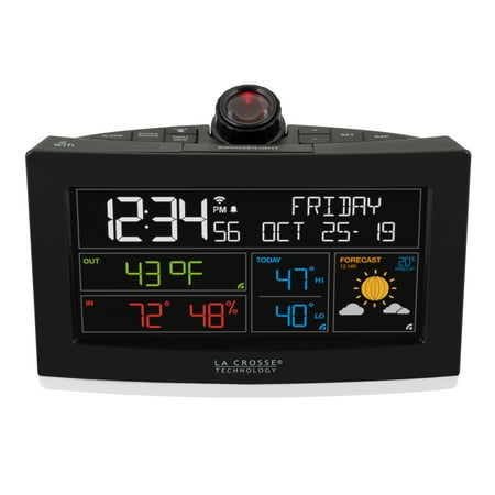 La Crosse Technology WiFi Projection Digital Alarm Clock with AccuWeather Forecast, C82929-INT