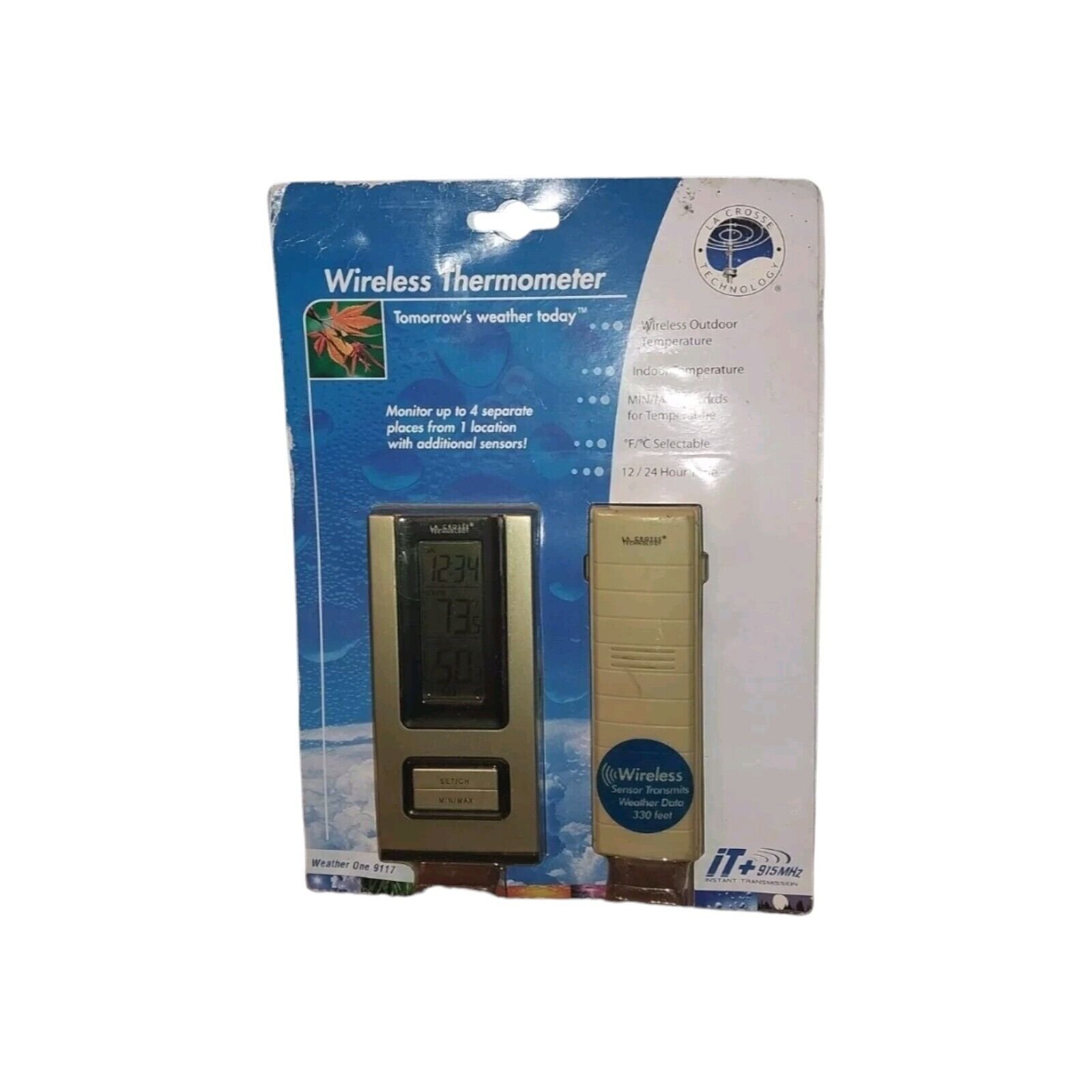La Crosse Technology Wireless Digital Thermometer Indoor/Outdoor WS-9117U-IT-CBP