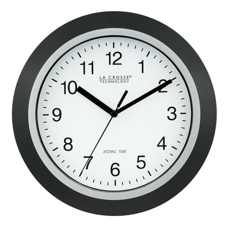 La Crosse Technology WT-3102B 10 Atomic Analog Black Classic Wall Clock