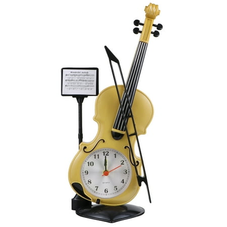 landege Violin Shape Alarm Clock Plastic Alarm Clock Electronic Clock (Random Color)