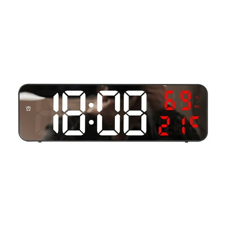 Large-Digital-Wall-Clock - 9.1 Inch Digital Wall Clocks Large Display with Remote Control, 12/24hr format, Automatic Brightness Alarm Clock with Temperature, Date, Week for Living Room Office Decor