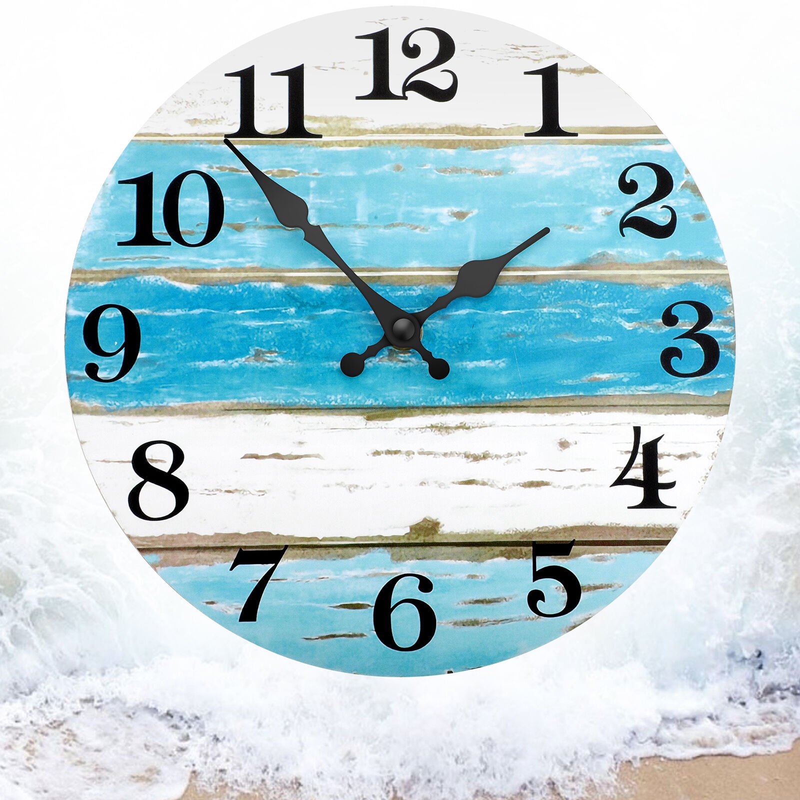 Large 10'' Modern Battery Wall Clock Quartz Silent Non-Ticking Home Decor Round