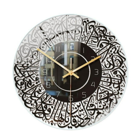 Large Acrylic Decorative Wall Clocks, Non-Ticking Silent Quartz Clocks for Living Room Home Kitchen Decor,Black