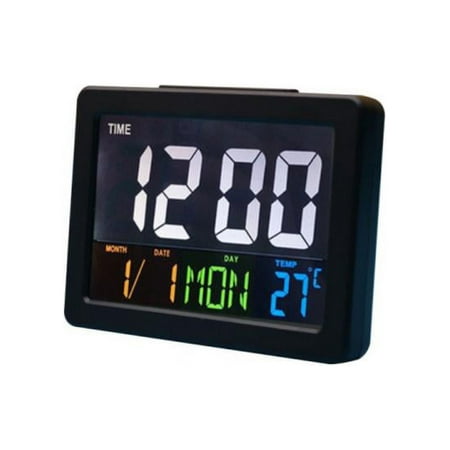 Large Digital Jumbo LED Wall Desk Alarm Clock Display Calendar Temperature