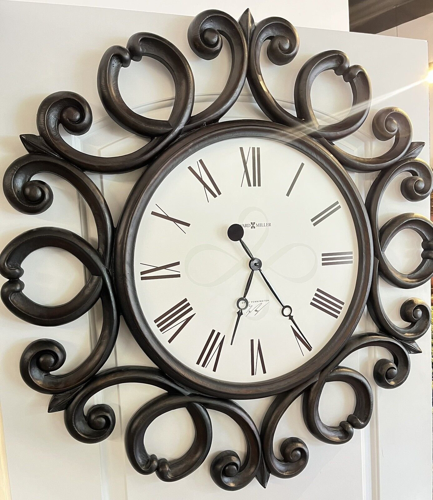 Large Howard Miller Ty Pennington Design Wall Clock Black Coffee 36”