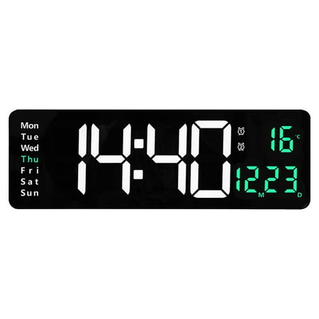 Large LED Digital Wall Clock Temperature Date Day Display USB Remote ControlHOME#!544