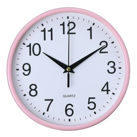Large Nordic Brief Modern Decoration Vintage Design Wall Clock 8inch 20cm Round Quartz Clock PINK