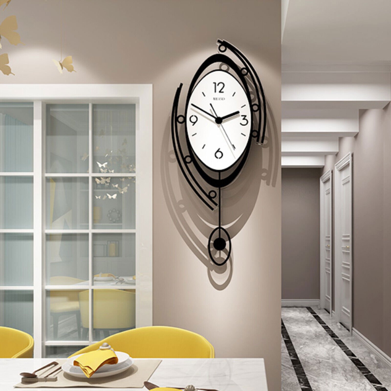 Large Nordic Wall Round Clock 3D Creative Clocks Wall Home Living Room Decor