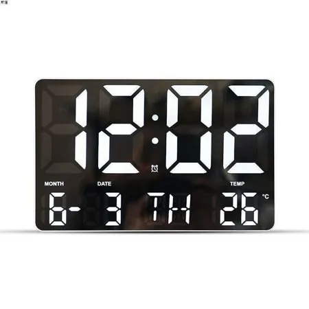 Large Screen LED Electronic Clock Simple Style Living Room Wall Clock Remote Control Multi-Group Alarm Clock Digital Display Internet Celebrity Cross-Border