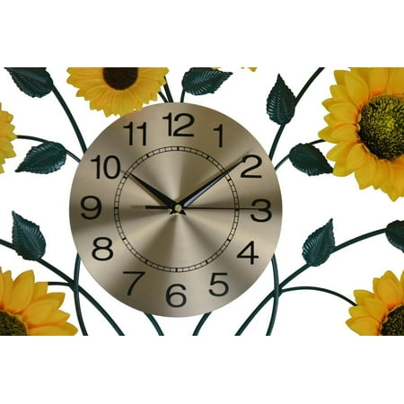 Large Sunflower Metal Wall Clock