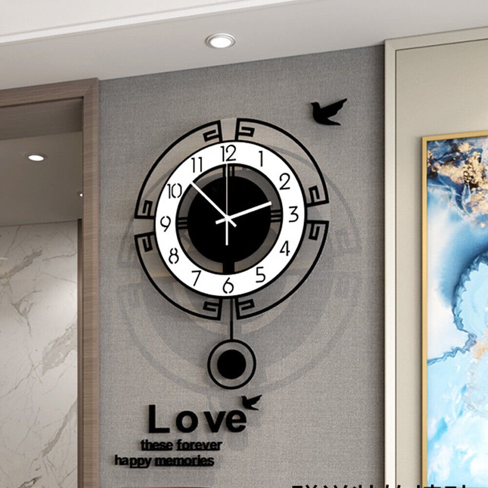 Large Swing Wall Clocks Modern Nordic Fashion Silent Pendulum Clock Living Room