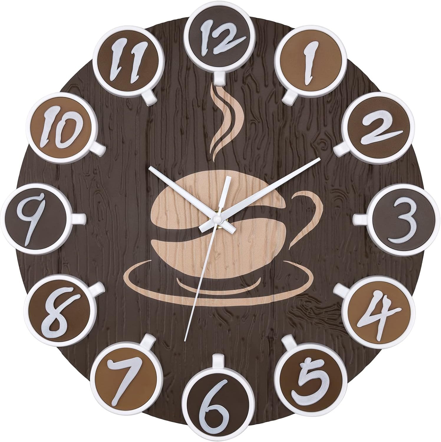 Large Wall Clock Battery Operated Analog Silent Non-Ticking 12.5 Inc..