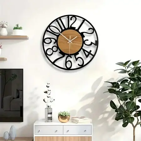 Large Wall Clock For Living Room Decor 13 Inch Non Ticking Silent Battery Operated Modern Vintage Oversized Wall Clock For Bedroom Kitchen for Home Lightning Deals of Today