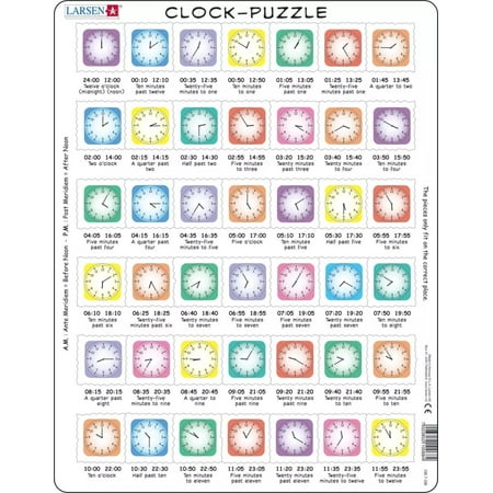 Larsen Puzzles Clock 42 Piece Children's Educational Jigsaw Puzzle