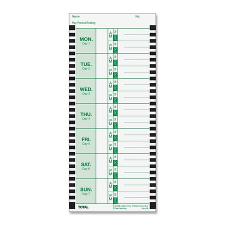 Lathem Thermal Time Clock Weekly Attendance Cards