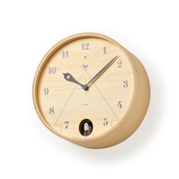 LC17-14NT Lemnos Wall Cuckoo Clock PACE Analog Wooden Frame Natural Wood