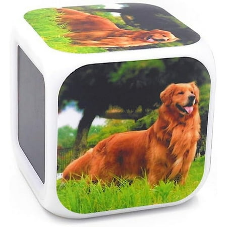 Led Alarm Clock Golden Retriever Dog Design Creative Desk Table Clock Glowing Elect[3350]