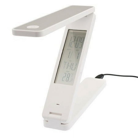 LED Foldable Desk Table Lamp with Digital Calendar, Alarm Clock and Temperature Display