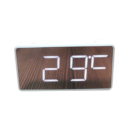 LED Retro Digital Clocks Alarm with Temperature White Office