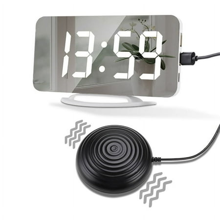 Led Vibration Alarm Clock Multifunctional Dual USB Charging Mute Bedside Luminous for Deaf and Hard of Hearing Snooze