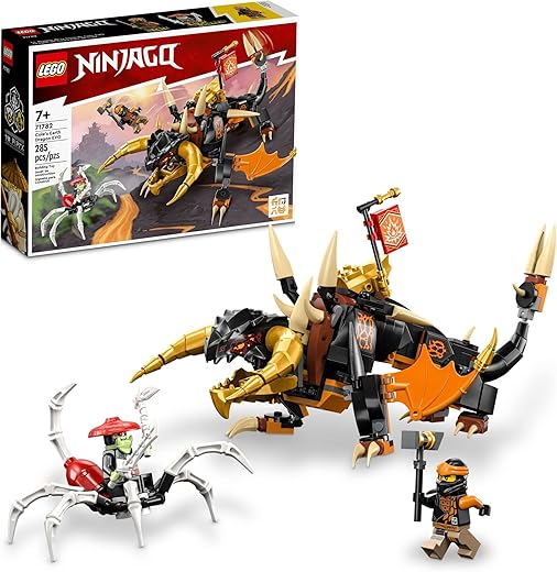 LEGO NINJAGO Cole’s Earth Dragon EVO 71782, Upgradable Action Toy Figure for Boys and Girls with Battle Scorpion Creature and 2 Minifigures, 2023 Playset