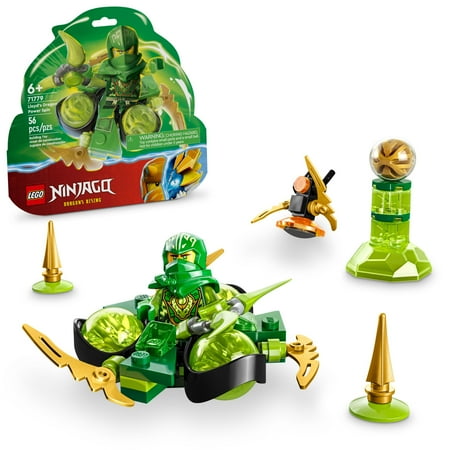 LEGO NINJAGO Lloyd’s Dragon Power Spinjitzu Spin 71779 Green Spinning Building Toy with Ninja Lloyd Minifigure, Gift Idea for Boy and Girl Ninja Fans Ages 6+ Who Love Interactive Action Toys