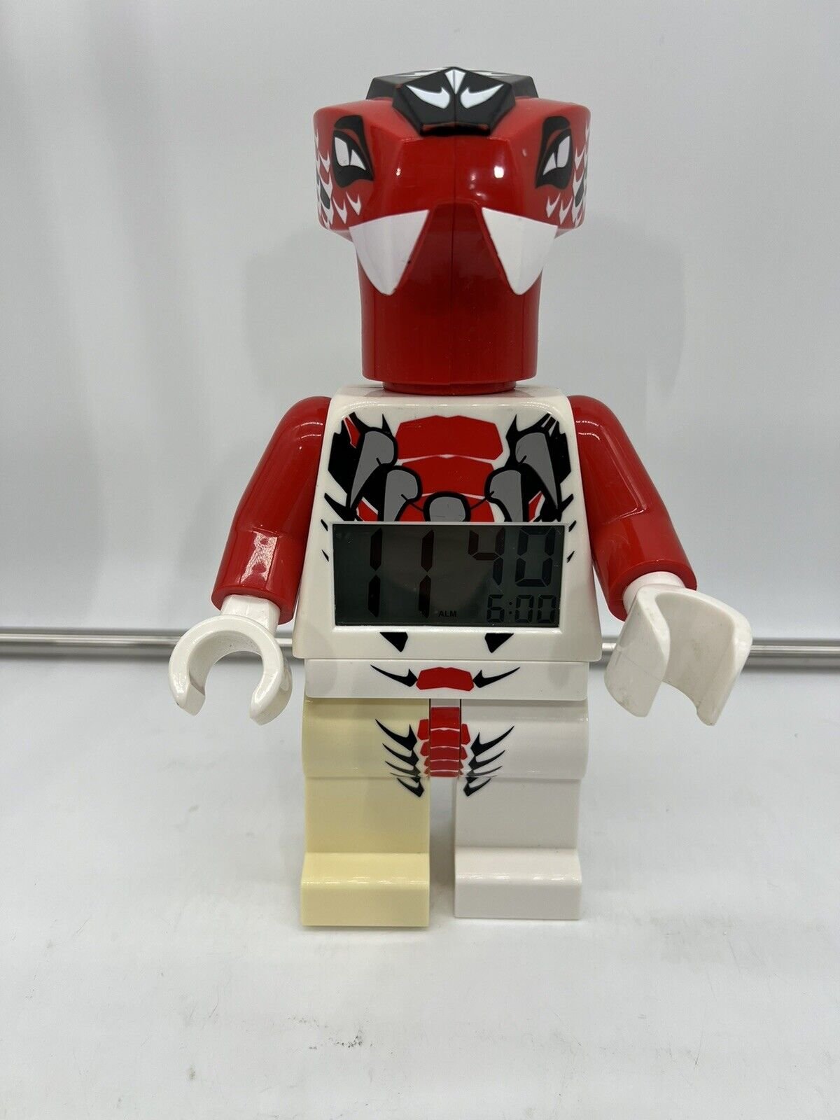 Lego Ninjago Snake Head 9” Mini Figure Fang Suei 2012 Digital Alarm Clock Tested