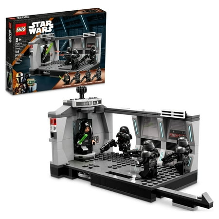 LEGO Star Wars Dark Trooper Attack Set, Mandalorian Building Toy 75324, with Revolving Elevator, Luke Skywalker Minifigure and Lightsaber, Pretend Play Star Wars Building Set for Kids Age 8+ Years Old