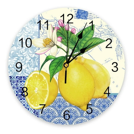 Lemon Fruit Silent Wall Clock Kitchen Livg Room Bathroom Bedroom Office Decorative Hangg Clocks