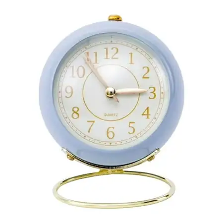 Lemononstore Clock Small Desk Clocks For Shelf Bedroom Office, Table Alarm Clocks, Gold Vintage Metal Living Room Decor Clock Table Clock