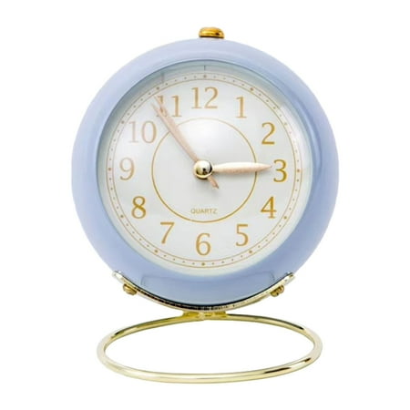 Lemononstore Clock Small Desk Clocks For Shelf Bedroom Office, Table Alarm Clocks, Gold Vintage Metal Living Room Decor Clock Table Clock