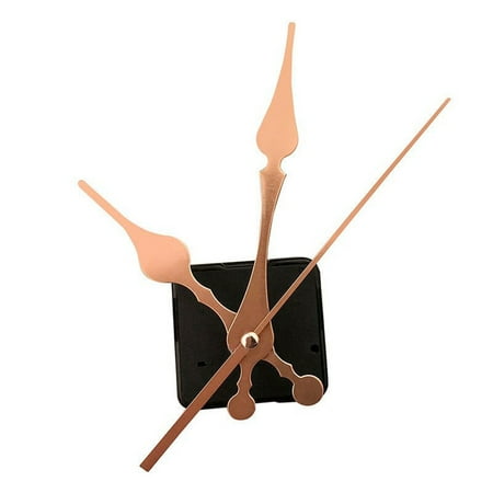 Lierteer Diy Quartz Clock Mechanism Motor Movement Long Hands Kit Wall Clock Accessories, Rose gold