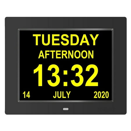 Lifetime Day Clock,Large Digital Clock Large Display with date and day of the week, Digital wall clock Large display Dementia products for elderly seniors,Clocks for Seniors,black