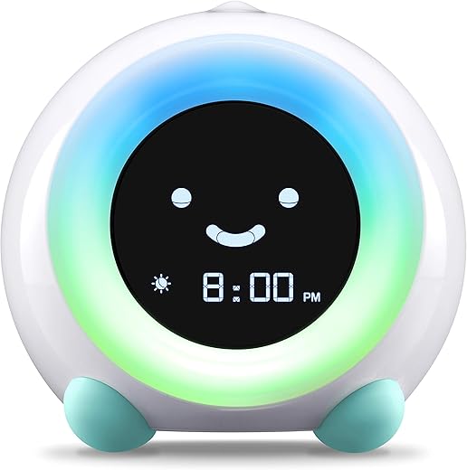 LittleHippo Mella: Ready to Rise Children's Sleep Trainer, Night Light, Sound Machine and OK to Wake Alarm Clock for Toddlers and Kids - Arctic Blue