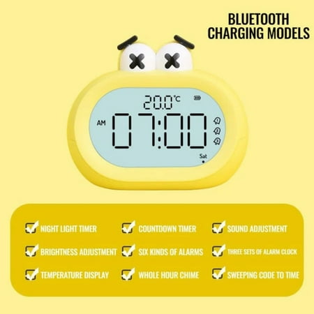 LMEEOR Alarm Clock LED Digital Desk Clock Big Mouth Alarm Clock, Big Mouth Alarm Clock Yellow One Size