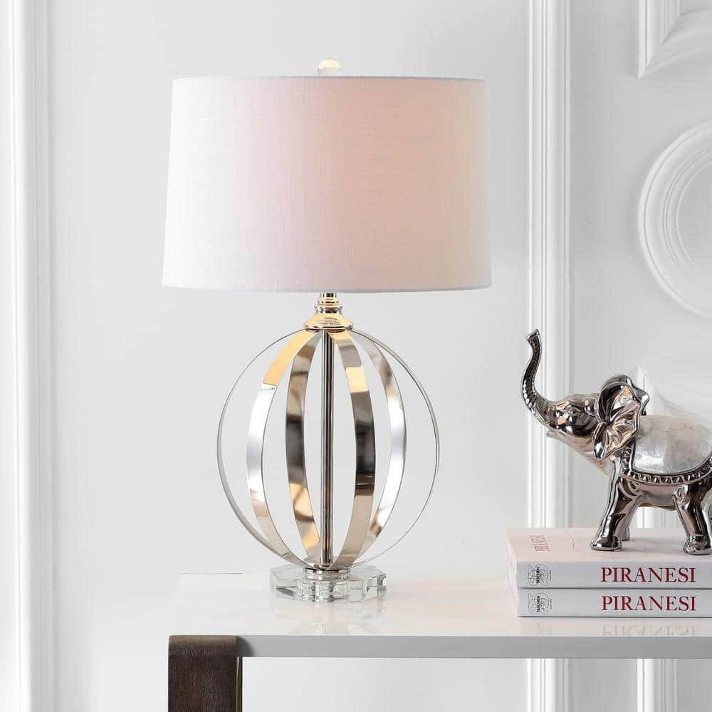 Logan 26 in. Metal Orb Table Lamp, Polished Nickel