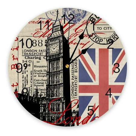 London Great Britain Big Ben Wall Clock Large Modern Kitchen Dinning Round Wall Clocks Bedroom Silent Hanging Watch