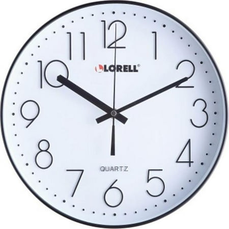 Lorell 12 in. Quiet Wall Clock - Black