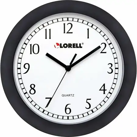 Lorell, LLR60987, 9 Round Profile Wall Clock, 1