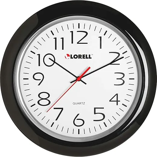 Lorell LLR60989 - 13-1/4 Round Quartz Wall Clock