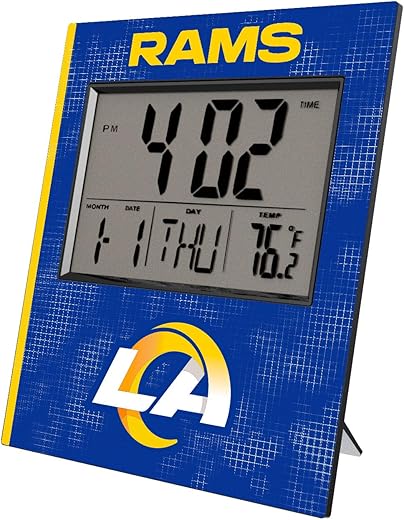 Los Angeles Rams Cross Hatch Digital Desk Clock