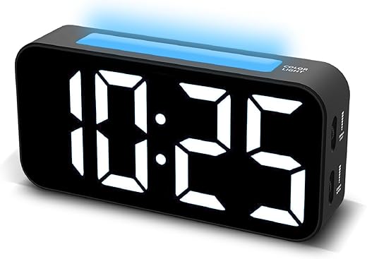 Loud Alarm Clocks for Bedrooms Heavy Sleepers, Digital Clock with Night Light, Large Display, Dual Alarm, Snooze, Dimmable Bedside Alarm Clock for Kids Teens Boys Girls