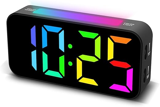 Loud Alarm Clocks for Bedrooms Heavy Sleepers, Digital Clock with Night Light, Large Display, Dual Alarm, Snooze, Dimmable Bedside Alarm Clock for Kids Teens Boys Girls