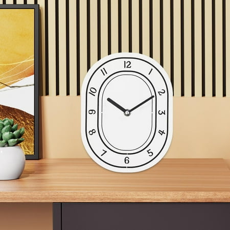 LOVIVER Oval Wall Clock Decorative Clock Silent Simple Acrylic Wall Hanging Clock, Stylish Wall Clock for Bedroom Kitchen Home Office