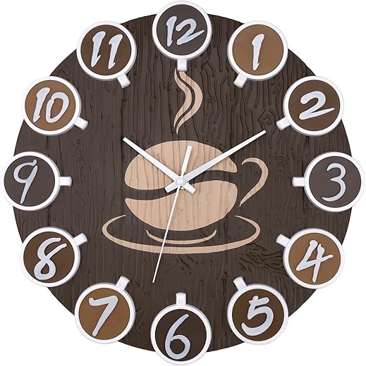 Lumuasky Large Wall Clock Battery Operated Analog Silent Non-Ticking 12.5 Inch Round Decorative Clock for Kitchen Office Restaurant Coffee Bar Decor