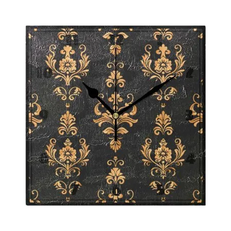 Luxury Floral Damask Wall Clock 7.78 Non-Ticking Silent Battery Operated for Home Bedroom Office Kitchen Living Room