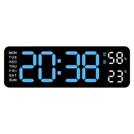 MagicXflow Digital Wall Clock,Digital Calendar,Large Wall Clock,Large Display Digital Clock,LED Digital Clock with Remote Control,Countdown Dimmer Large Clock with DST Date Week Temperature